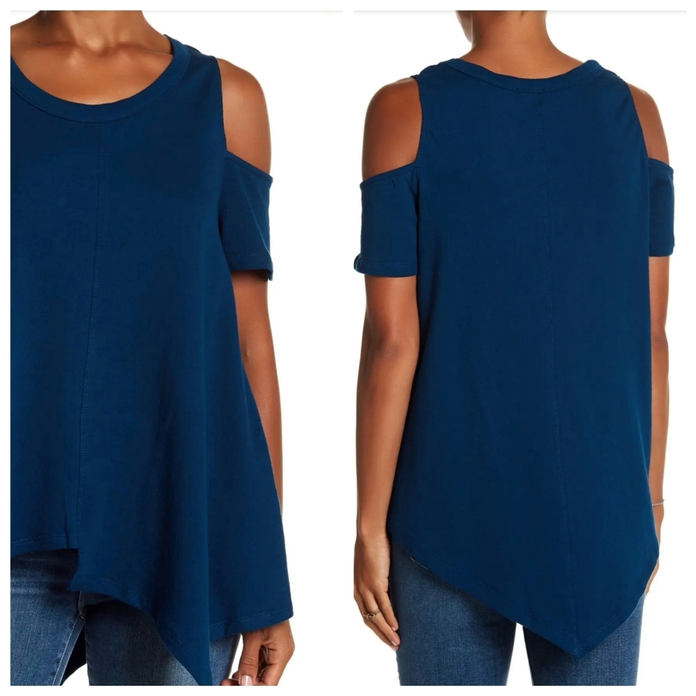 H by Bordeaux Cold Shoulder Swing Blouse Size S - Picture 7 of 7